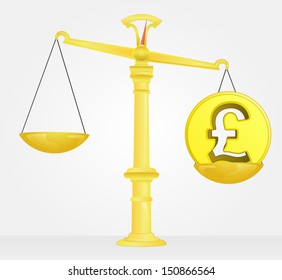weight measure of pound money value vector illustration