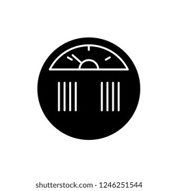 Weight measurement black icon, vector sign on isolated background. Weight measurement concept symbol, illustration 