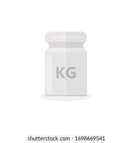 Icono de vector metálico de peso sobre fondo blanco