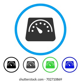 Weight Meter rounded icon. Vector illustration style is a flat iconic symbol inside a circle, black, grey, blue, green versions. Designed for web and software interfaces.