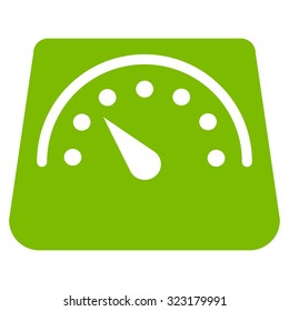 Weight Meter vector icon. Style is flat symbol, eco green color, rounded angles, white background.