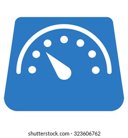 Weight Meter vector icon. Style is flat symbol, smooth blue color, rounded angles, white background.