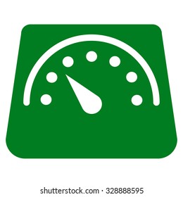 Weight Meter vector icon. Style is flat symbol, green color, rounded angles, white background.