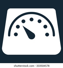 Weight Meter vector icon. Style is flat symbol, white color, rounded angles, dark blue background.