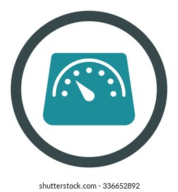 Weight Meter vector icon. Style is bicolor flat rounded symbol, soft blue colors, rounded angles, white background.