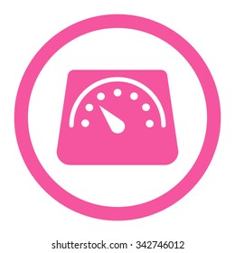 Weight Meter vector icon. Style is flat rounded symbol, pink color, rounded angles, white background.