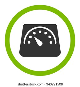 Weight Meter vector icon. Style is bicolor flat rounded symbol, eco green and gray colors, rounded angles, white background.