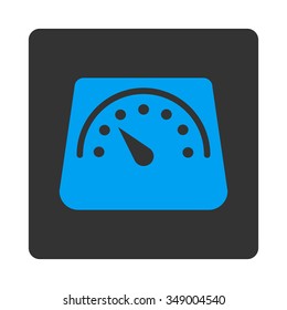 Weight Meter vector icon. Style is flat rounded square button, blue and gray colors, white background.