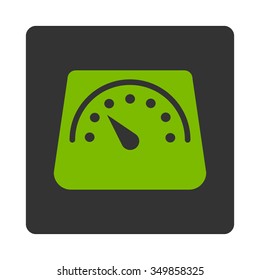 Weight Meter vector icon. Style is flat rounded square button, eco green and gray colors, white background.