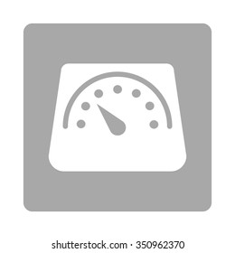 Weight Meter vector icon. Style is flat rounded square button, white and silver colors, white background.