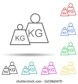 weight multi color style icon. Simple thin line, outline vector of measuring Instruments icons for ui and ux, website or mobile application