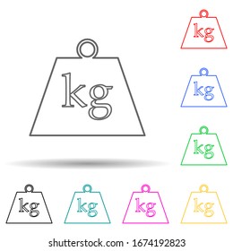 icono de estilo multicolor de peso. Línea delgada simple, contorno vectorial de iconos web para ui y ux, sitio web o aplicación móvil
