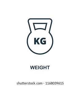 Weight outline icon. Simple element illustration. Weight icon in outline style design from sport equipment collection. Can be used for web, mobile and print. web design, apps, software, print.