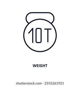 weight outline icon.  Thin line icon from delivery and logistic collection. Editable vector isolated on white background