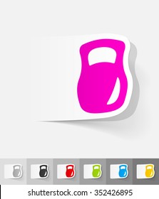 weight paper sticker with shadow. Vector illustration