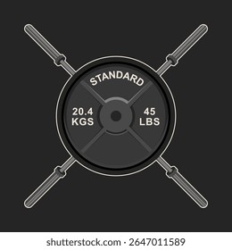 Weight plate with cross bars logo