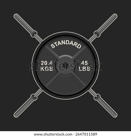 Weight plate with cross bars logo