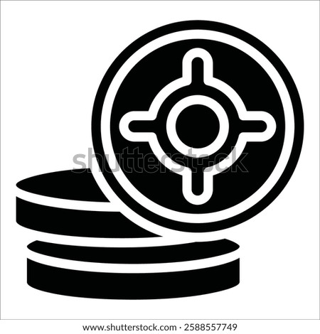 Weight Plate Icon Element For Design