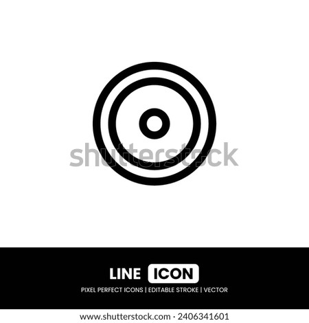 Weight plate icon pixel perfect | Vector outline illustration
