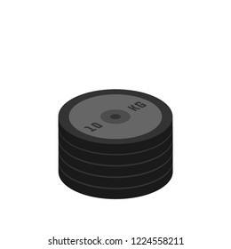 Weight Plate Isometric Simple Vector.