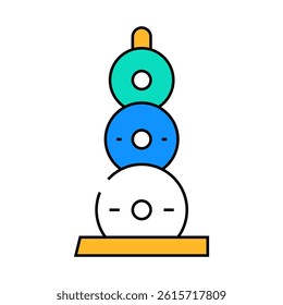 weight plate set gym equipment line icon vector. weight plate set gym equipment sign. isolated symbol illustration