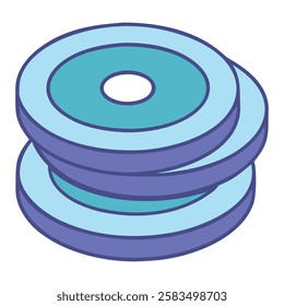 Weight plates for gym and bodybuilding training isolated vector illustration