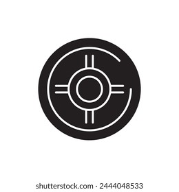 Icono de placas de peso. ilustración plana de vector negro sobre fondo blanco..eps