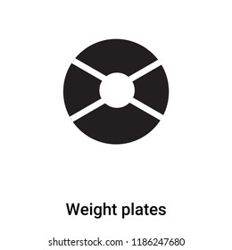 Weight plates icon vector isolated on white background, logo concept of Weight plates sign on transparent background, filled black symbol