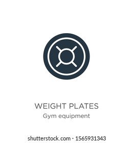Weight plates icon vector. Trendy flat weight plates icon from gym equipment collection isolated on white background. Vector illustration can be used for web and mobile graphic design, logo, eps10