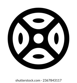 Weight Plates Vector Glyph Icon For Personal And Commercial Use.
