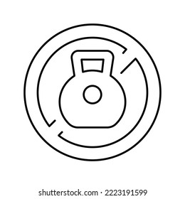 weight prohibition sign for safe children line icon vector. weight prohibition sign for safe children sign. isolated contour symbol black illustration