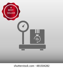 Weight Scale with Box on it Vector Icon Illustration