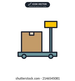weight scale for cargo icon symbol template for graphic and web design collection logo vector illustration