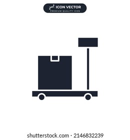weight scale for cargo icon symbol template for graphic and web design collection logo vector illustration