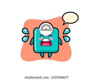 Weight Scale Cartoon Illustration Crying Gesture Stock Vector (Royalty