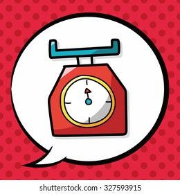 weight scale color doodle, speech bubble