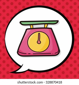 weight scale color doodle, speech bubble