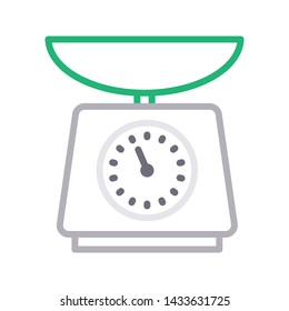 weight scale color line vector icon