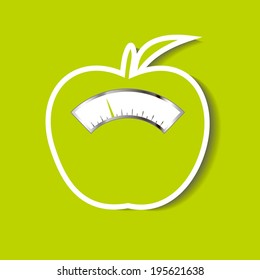 Weight scale concept, vector illustration. Healthy lifestyle and losing weight symbol