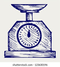 Weight scale. Doodle style