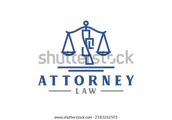 Weight scale equal arm balance logo design SS\
initial letter attorney law\
symbol