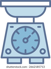 Icono de tono azul lleno de escala de peso