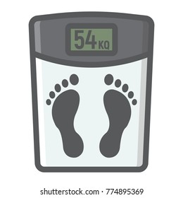 Weight scale filled outline icon, fitness and sport, diet sign vector graphics, a colorful line pattern on a white background, eps 10.