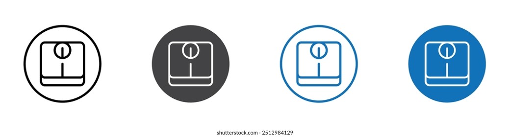 Weight scale flat editable icon mark set.