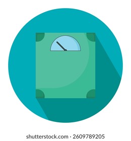 Weight scale flat icon. Healthy lifestyle tool icon, overweight control symbol, measuring tool flat icon vector illustration. 
