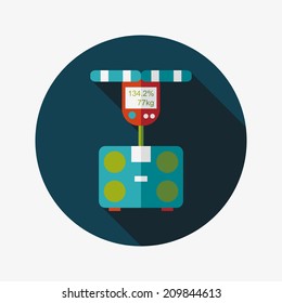 Weight scale flat icon with long shadow