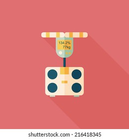 Weight scale flat icon with long shadow