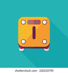 Weight scale flat icon with long shadow