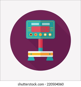 Weight scale flat icon with long shadow