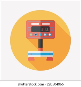 Weight scale flat icon with long shadow
